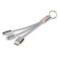 P021 Metal 3 in 1 Charging Cable with Key Ring - 1 Colour